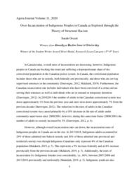 Over-Incarceration of Indigenous Peoples in Canada as Explored through the Theory of Structural Racism