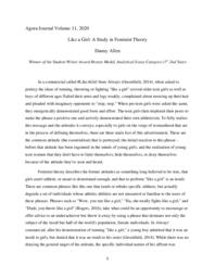 Like a Girl: A Study in Feminist Theory