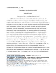 Virtue Ethics and Moral Psychology