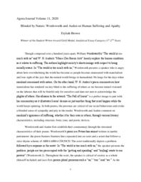 Blinded by Nature: Wordsworth and Auden on Human Suffering and Apathy