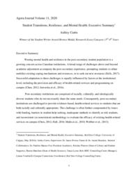 Student Transitions, Resilience, and Mental Health: Executive Summary