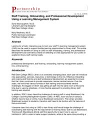 Staff Training, Onboarding, and Professional Development Using a Learning Management System