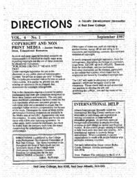 Vol. 4 - Directions: a Faculty Development Newsletter of Red Deer College