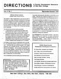 Vol. 5 - Directions: a Faculty Development Newsletter of Red Deer College