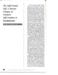 The Self-Created Self: A Marxist Critique of Creature Self-Creation in Frankenstein