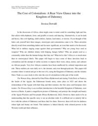 The Cost of Colonialism: A Rear View Glance into the Kingdom of Dahomey