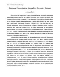 Exploring Procrastination Among Post-Secondary Students