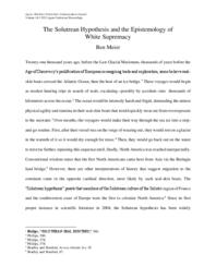 The Solutrean Hypothesis and the Epistemology of White Supremacy 
