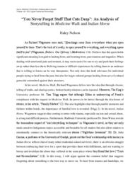 You Never Forget Stuff That Cuts Deep: An Analysis of Storytelling in "Medicine Walk" and "Indian Horse"