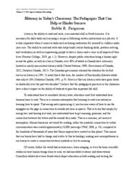 Illiteracy in Today's Classroom: The Pedagogies That Can Help or Hinder Success