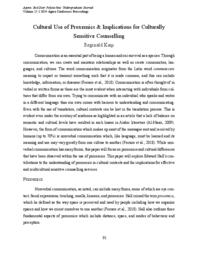 Cultural Use of Proxemics and Implications for Culturally Sensitive Counselling