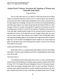 Gender-Based Violence: Sextortion the Targeting of Women and Vulnerable Individuals