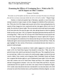 Examining the Effects of Overturning Roe v. Wade in the US and Its Impact on Other Countries