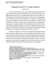 Stopping the Spread: 1837 Smallpox Epidemic