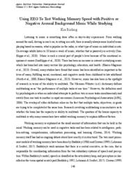 Using EEG To Test Working Memory Speed with Positive or Negative Arousal Background Music While Studying
