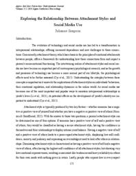 Exploring the Relationship Between Attachment Styles and Social Media Use