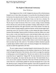 The Right to Educational Autonomy