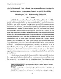 On Solid Ground: How cultural narratives and women’s roles in Haudenosaunee governance allowed for political stability following the 1687 abduction by the French
