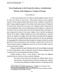 From Kandiaronk to the French Revolution: An Intellectual History of the Indigenous Critique of Europe