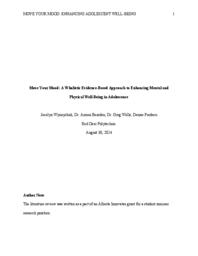 Move Your Mood: A Wholistic Evidence-Based Approach to Enhancing Mental and Physical Well-Being in Adolescence