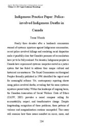 Indigenous Practice Paper: Police-involved Indigenous Deaths in Canada
