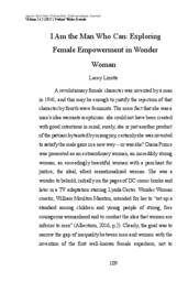 I Am the Man Who Can: Exploring Female Empowerment in Wonder Woman
